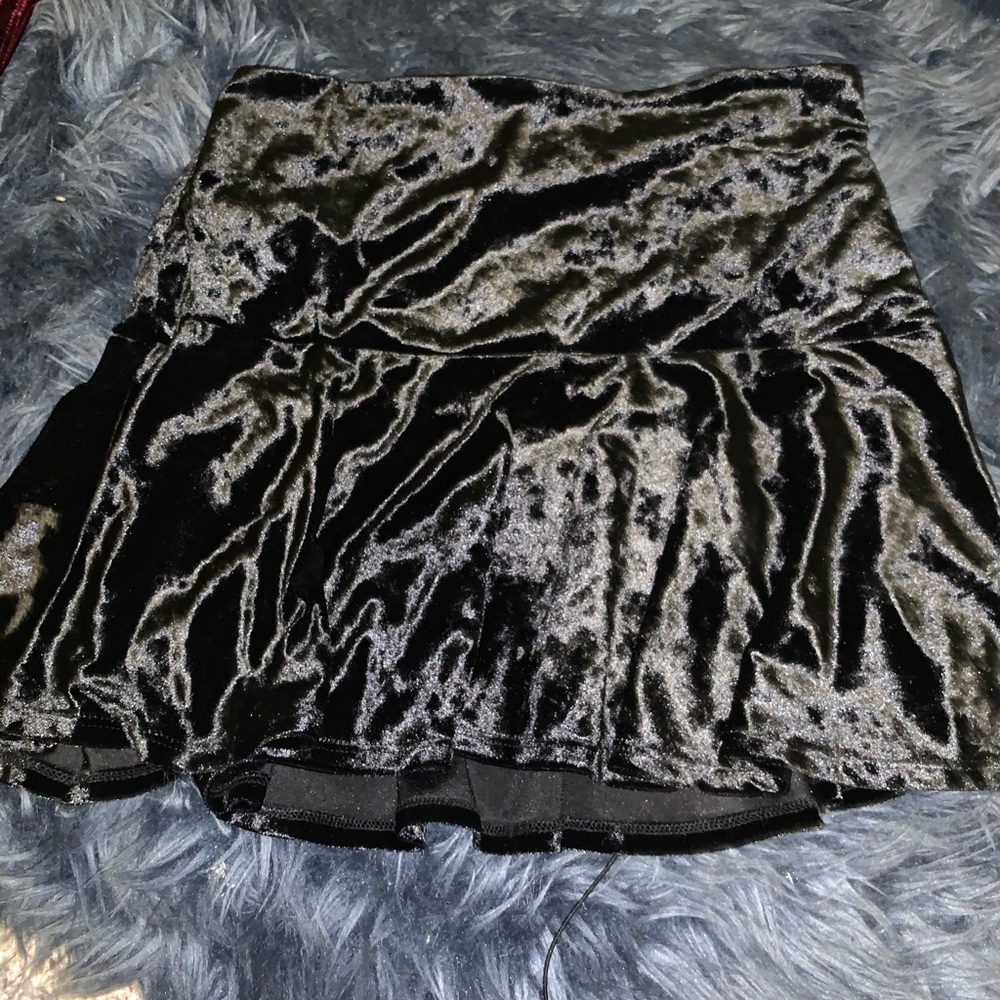 Black velour skirt